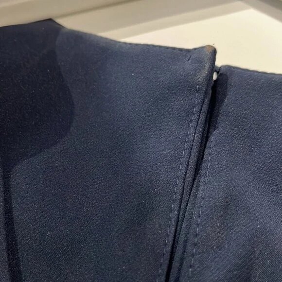 Milly Nicole Navy Italian Cady Bell Sleeve Shift Dress - Picture 8 of 10